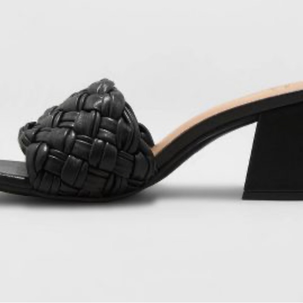 Women's Dorothy Slide 2.5” Heels with woven front detail- A New Day - Picture 2 of 8